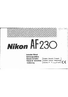 Nikon AF 230 manual. Camera Instructions.